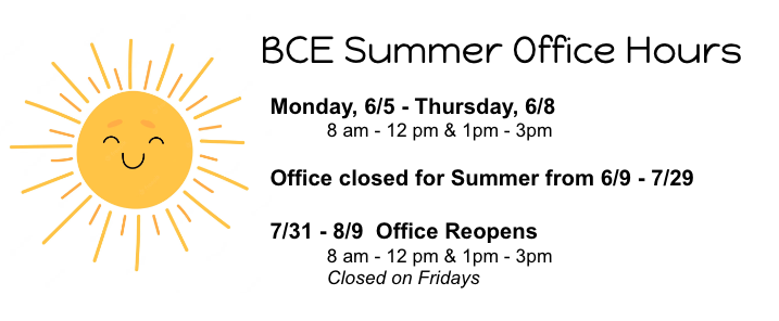 BCE Summer Office Hours